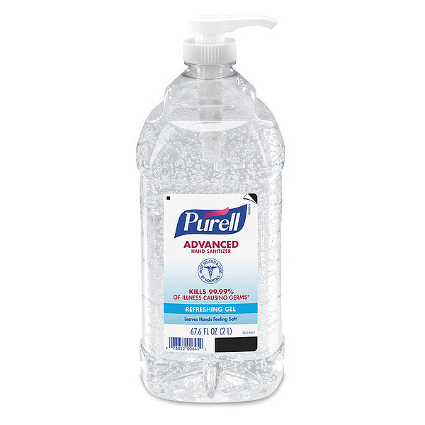 Purell Hand Sanitizer, Gel, 2 Liter Bottle, PK4 9625-04