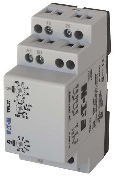 Eaton Time Delay Relay, 24 to 240VAC/DC, 8A, DPDT, Status Indicator: LED TRL27
