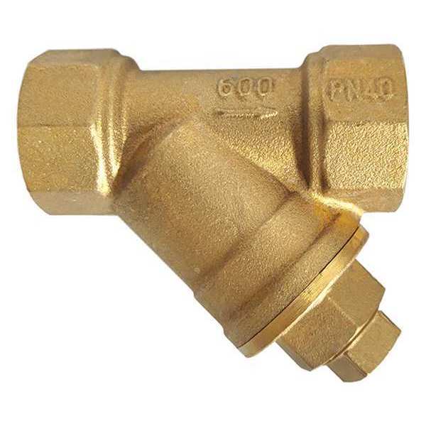 Zoro Select 1/2", FNPT x FNPT, Forged Brass, Y Strainer, 600 psi G-YSFB-50