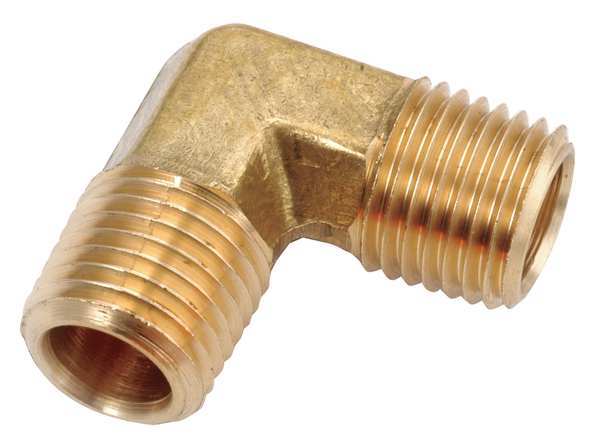 Zoro Select Low Lead Brass Male Elbow, 1/4" Pipe Size 706230-04