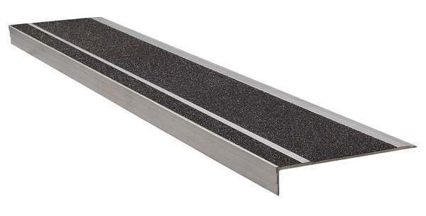 Wooster Products Stair Tread, Black, 48in W, Extruded Alum 365BLA4