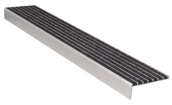 Wooster Products Stair Nosing, Black, 60in W, Extruded Alum 142BLA5