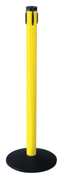 Retracta-Belt Receiver Post, 40 In H, Yellow Aluminum 301YA-RCV