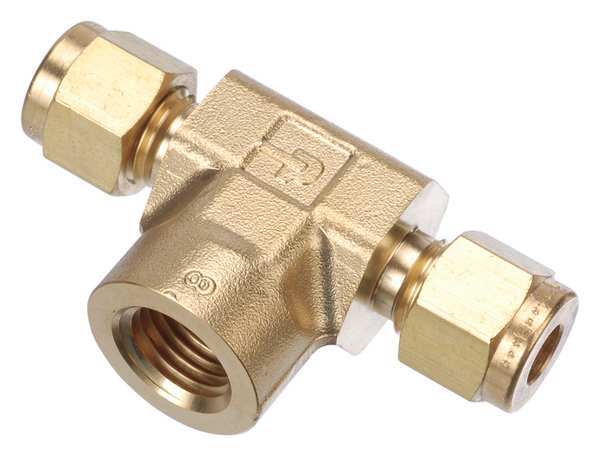 Parker 3/8" A-LOK x 1/4" FNPT Brass Tee 6FBT4N-B