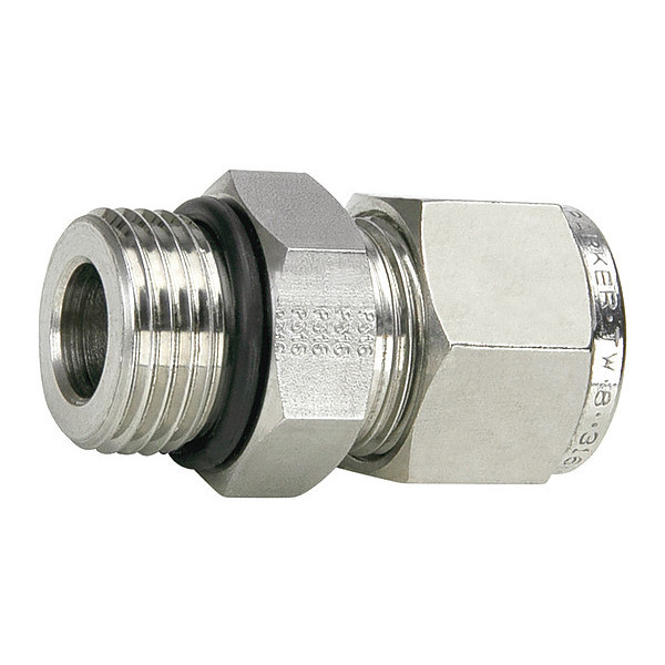 Parker 1/4" A-LOK x SAE SS Male Straight Connector 4M1SC4-316