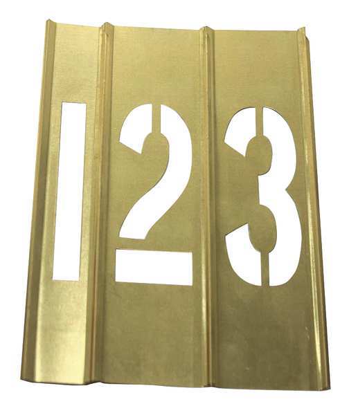 Zoro Select Brass Stencils, 15 Piece Number, 6 In 20Y515