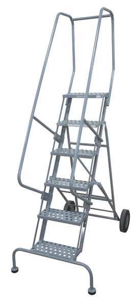 Cotterman 90 in H Steel Rolling Ladder, 6 Steps, 450 lb Load Capacity 6506R1830A3E10B11W5C1P6