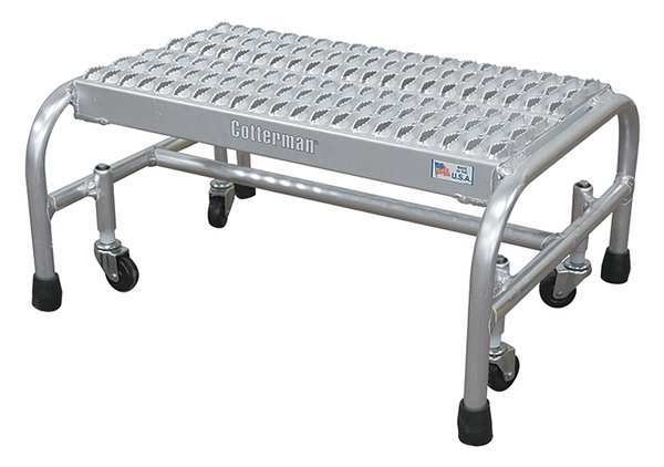 Cotterman 12 in H Aluminum Rolling Platform, 1 Steps, 350 lb Load Capacity A1N2626A3B3C50P1