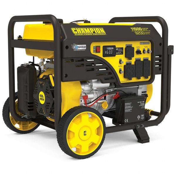 Champion Power Equipment Portable Generator, 9,200 W Rated, 11,500 W Surge, Electric, Recoil Start, 120/240V AC 201110