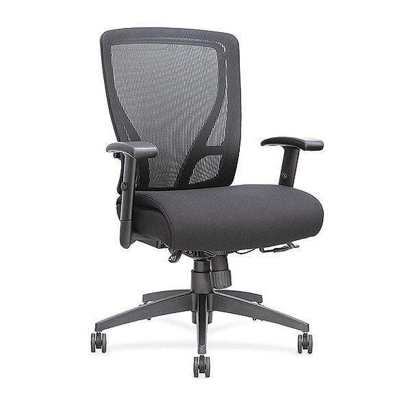 Lorell Managerial Chair, Fabric, Adjustable Arms, Black LLR40204