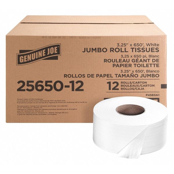 Genuine Joe Jumbo, 400 Sheets, White, 12 PK GJO2565012