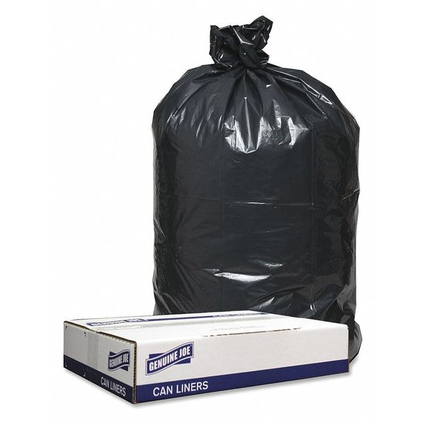 Genuine Joe 45 gal Trash Bags, 1.20 mil (30 Micron), Black, 100 PK GJO98208