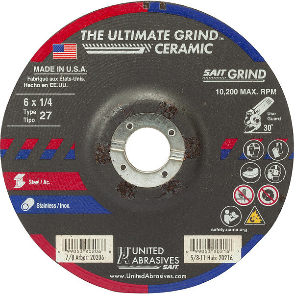 United Abrasives/Sait Abrasive Grinding Wheel 20206
