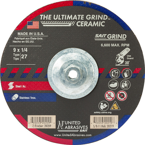 United Abrasives/Sait Abrasive Grinding Wheel 20219