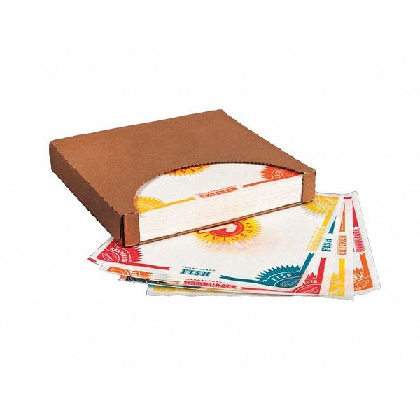 Value Brand Dry Waxed Food Sheets, 4 Way Multi, 12 x 12", PK 1000 F-4100