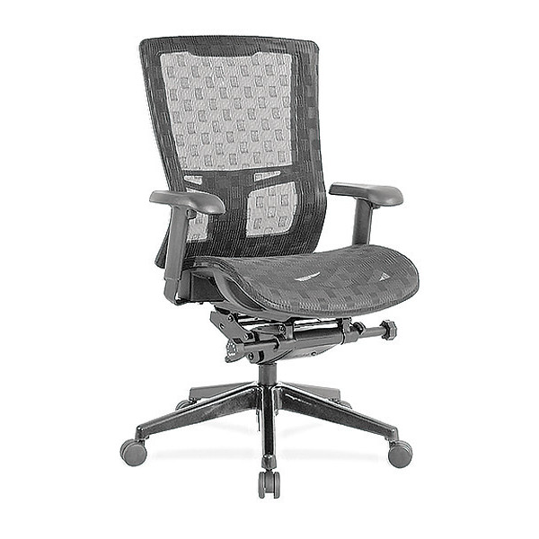 Lorell Mesh Executive Chair, Adjustable Arms, Black LLR85560