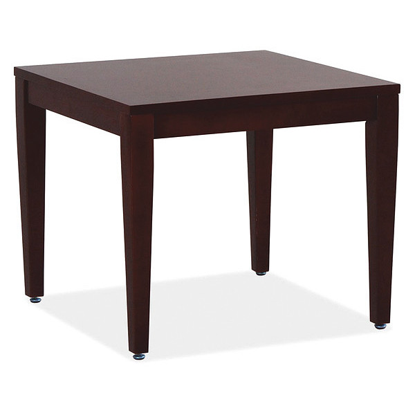 Lorell Square Lorell Mahogany Finish Solid Wood Corner Table, 26.2 W, 26.2 L, 29.5 H, Birch Top, Mahogany LLR59543