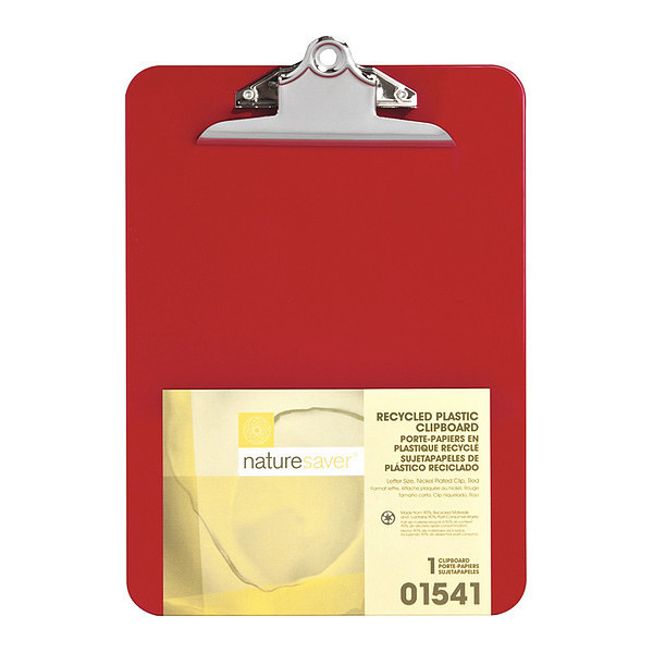 Nature Saver Plastic Clipboard, Red NAT01541