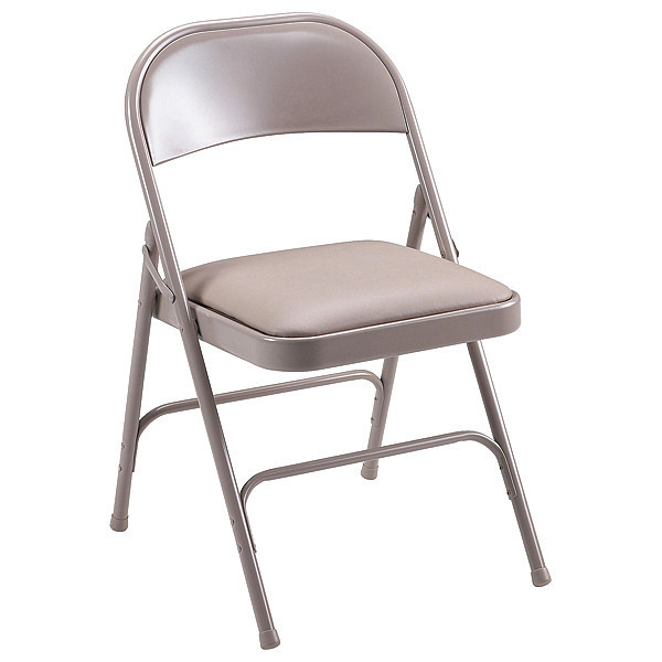 Lorell Steel Folding Chairs, Vyl Beige Seat, PK4 LLR62501