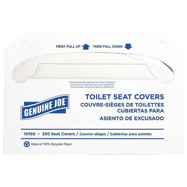 Genuine Joe Toilet Seat Cover, 1/4 Fold, White GJO10150
