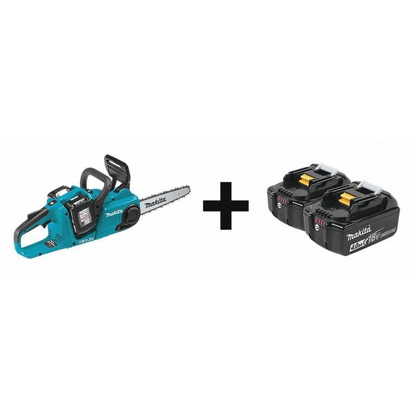 Makita 14" 18V 5.0Ah Battery Powered Cordless Chain Saw Kit XCU03PT + BL1840B-2