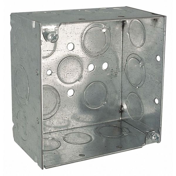 Raco Electrical Box, 30.3 cu in, Square, 2 Gangs, Steel, Square 232RAC