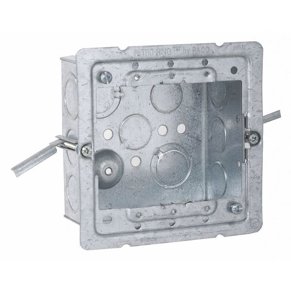 Raco Electrical Box, 30.3 cu in, Square Box, 2 Gang, Steel, Square 232-OW