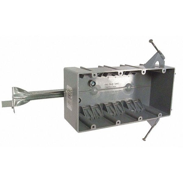 Raco Electrical Box, 55 cu in, Handy Box, 4 Gang, Non-Metallic, Rectangular 7645RAC