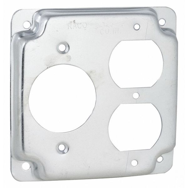 Raco Electrical Box Cover, 2 Gang, Square, 831C, Duplex Receptacle 831C