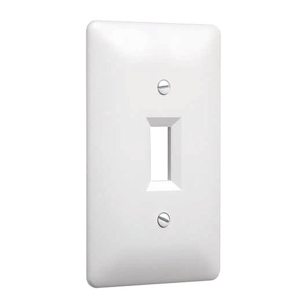 Taymac Masque Toggle Wall Plates, Number of Gangs: 1 Plastic, Textured Finish, White 4000W