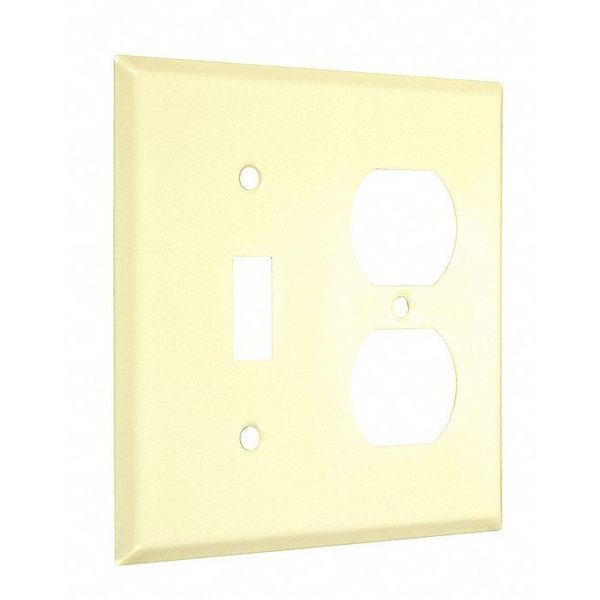 Taymac Toggle/Duplex Standard Wall Plates, Number of Gangs: 2 Metal, Smooth Finish, Ivory WI-TD