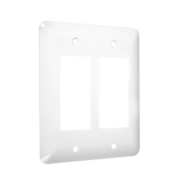 Taymac 2-Decorator Maxi Wall Plates, Number of Gangs: 2 Metal, Smooth Finish, White WRW-RR