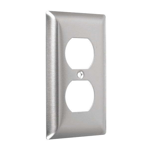 Taymac Duplex Standard Wall Plates, Number of Gangs: 1 Metal, Stainless Steel WSS-D