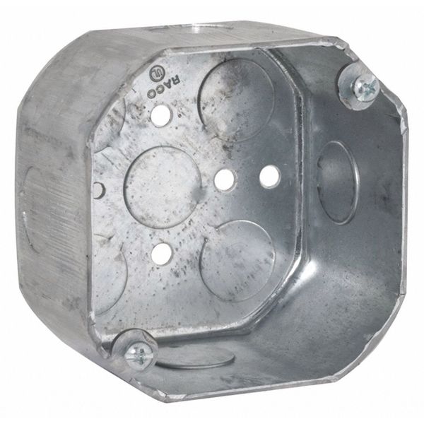 Raco Electrical Box, 21.5 cu in, Octagon Box, 1 Gang, Steel, Octagon 165