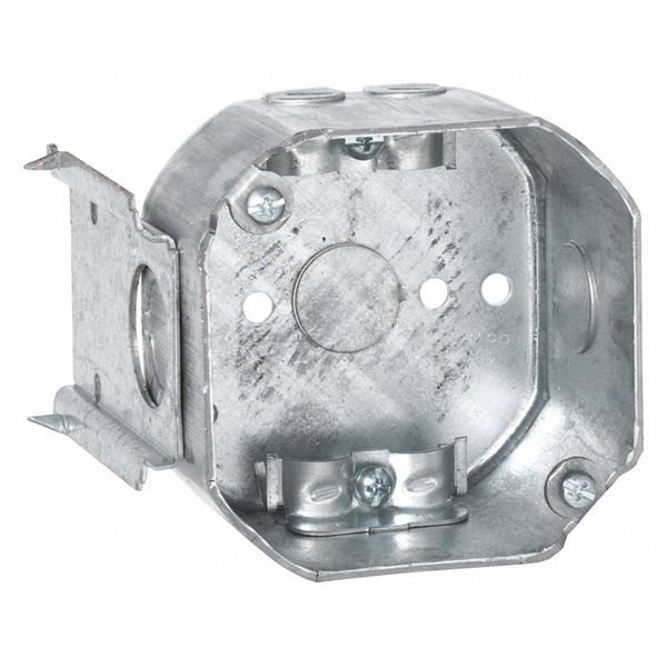 Raco Electrical Box, 21.5 cu in, Octagon Box, 1 Gang, Steel, Octagon 176