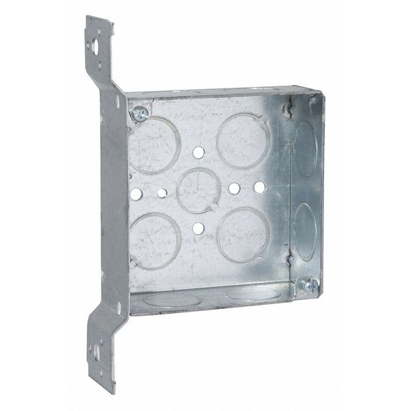 Raco Electrical Box, 21 cu in, Square Box, 2 Gang, Steel, Square 199