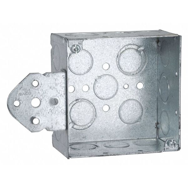 Raco Electrical Box, 30.3 cu in, Square Box, 2 Gang, Steel, Square 251