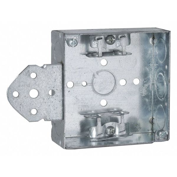 Raco Electrical Box, 21 cu in, Square Box, 2 Gang, Steel, Square 224