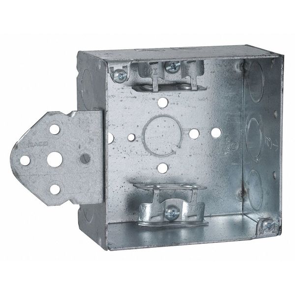 Raco Electrical Box, 30.3 cu in, Square Box, 2 Gang, Steel, Square 249