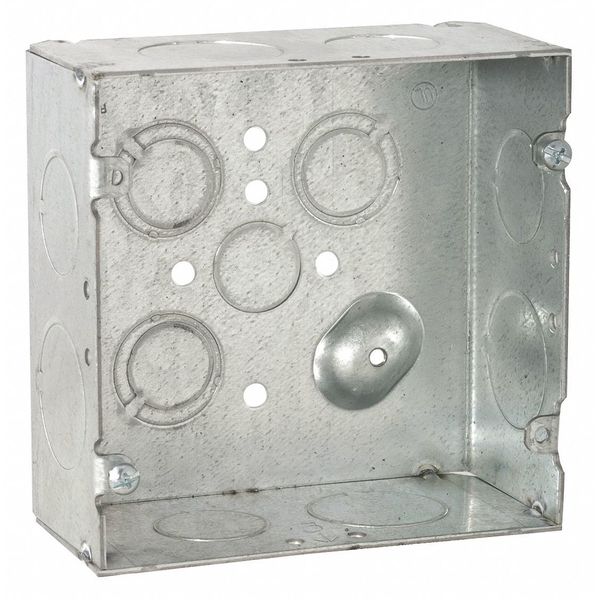 Raco Electrical Box, 42 cu in, Outlet Box, Steel, Square 265