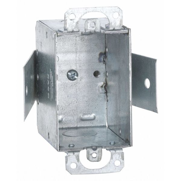 Raco Electrical Box, 12.5 cu in, Switch Box, 1 Gang, Steel, Rectangular 508