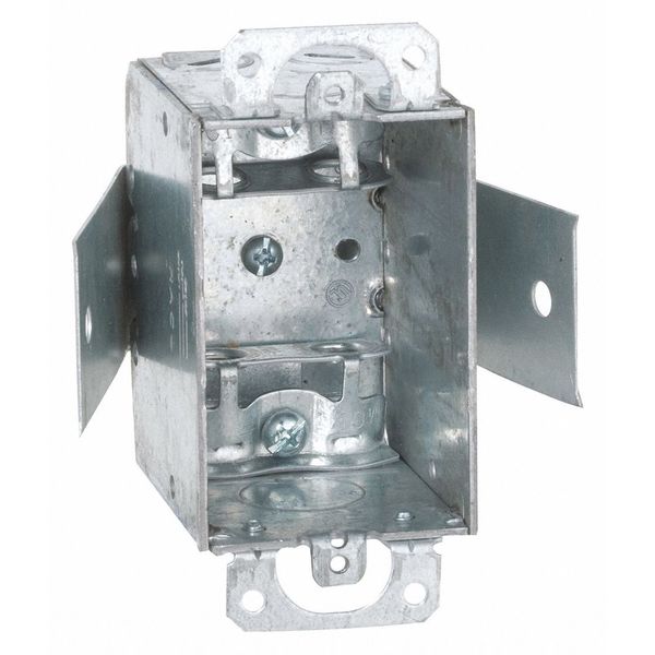 Raco Electrical Box, 12.5 cu in, Switch Box, 1 Gang, Steel, Rectangular 526