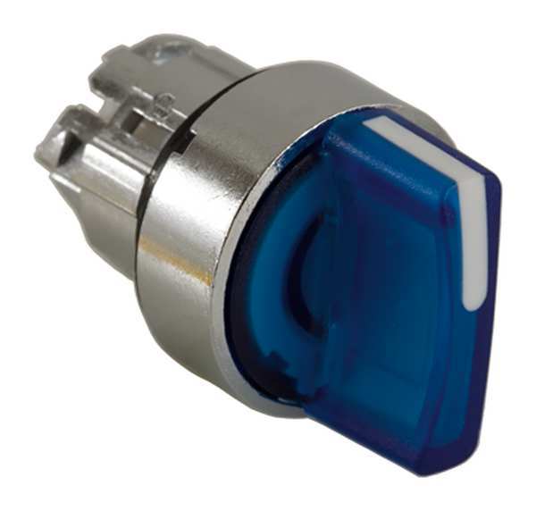Schneider Electric Illum Selector Switch, 2 Pos, 22mm, Blue ZB4BK1263