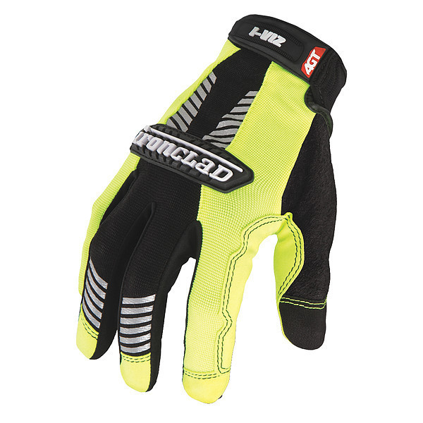 Ironclad Performance Wear Hi-Vis Mechanics Gloves, S, Green, Ribbed Nylon/Spandex IVG2-02-S