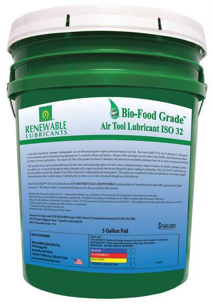 Renewable Lubricants Biodegradable Food Grade Lubricant, 5 gal. 87464