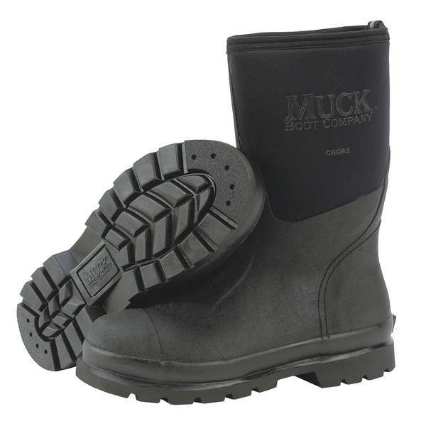 Muck Boot Co Boots, Size 8, 12" Height, Black, Plain, PR CHM-000A/8