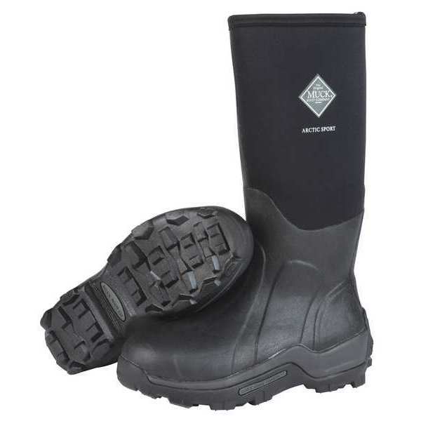 Muck Boot Co Boots, Size 9, 16" Height, Black, Plain, PR ASP-000A/9