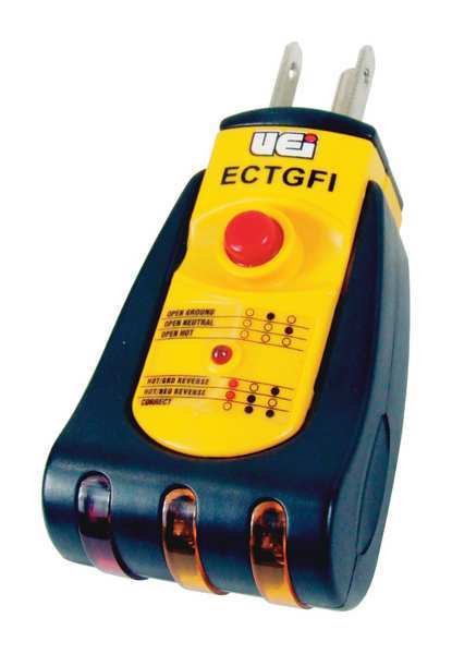 Uei Test Instruments Ground Fault Indicator, Voltage 110 AC ECTGFI