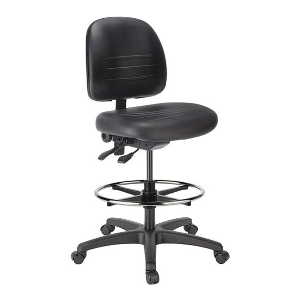 Cramer Polyurethane Task Chair, 22-3/4" to 33-1/4", No Arms, Black RPMH2-252-2