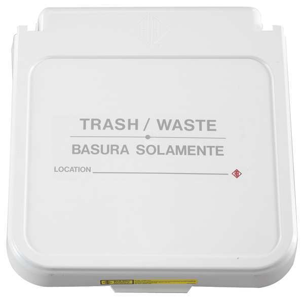 R&B Wire Products Bilingual Hamper Label "Trash/Waste", Orange Text, Pack of 5 602TWO